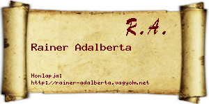 Rainer Adalberta névjegykártya